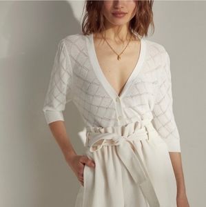 Aritzia | Wilfred Dainty White Knit Cardigan Small